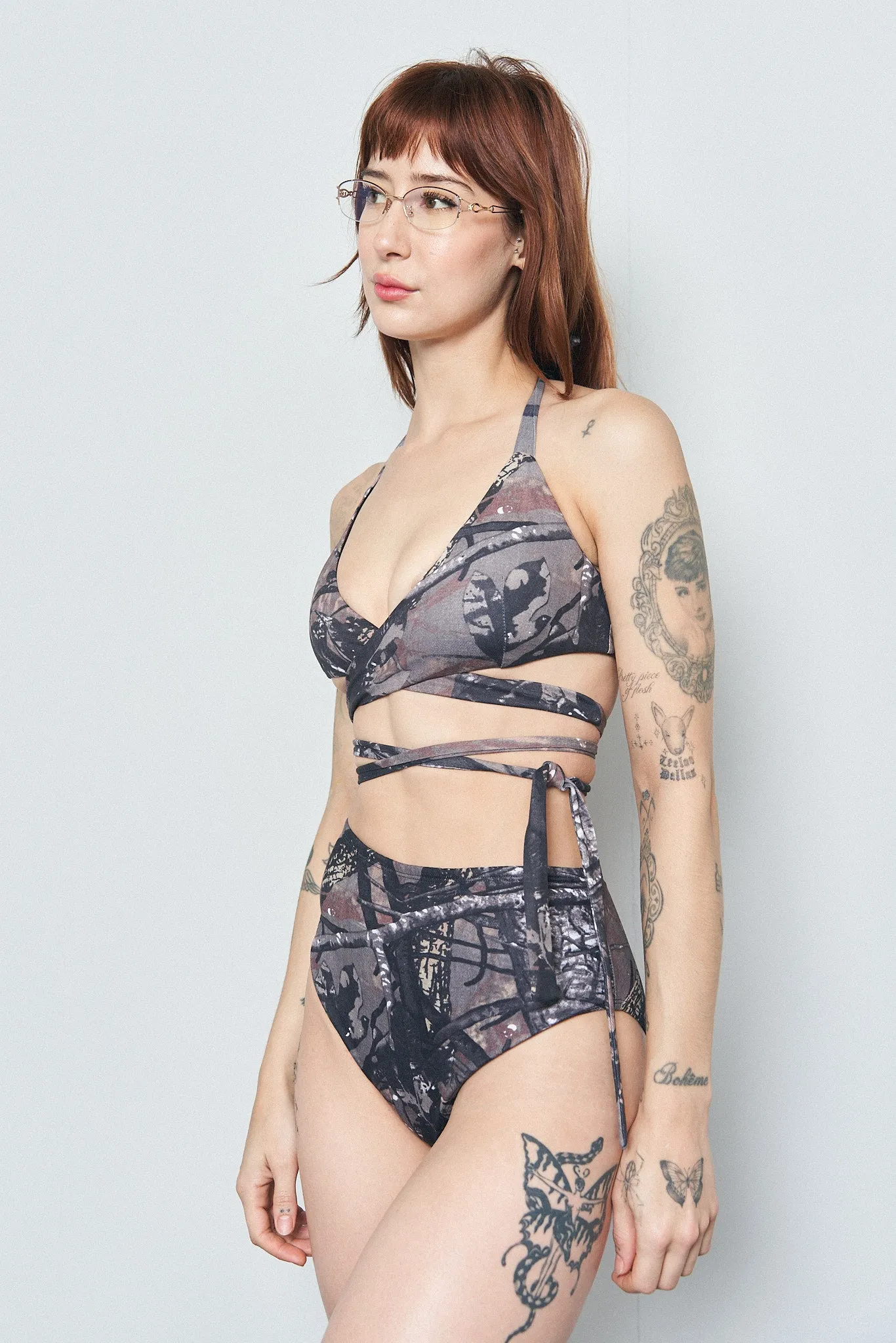 Forest Camo High Waist Bikini Bottom