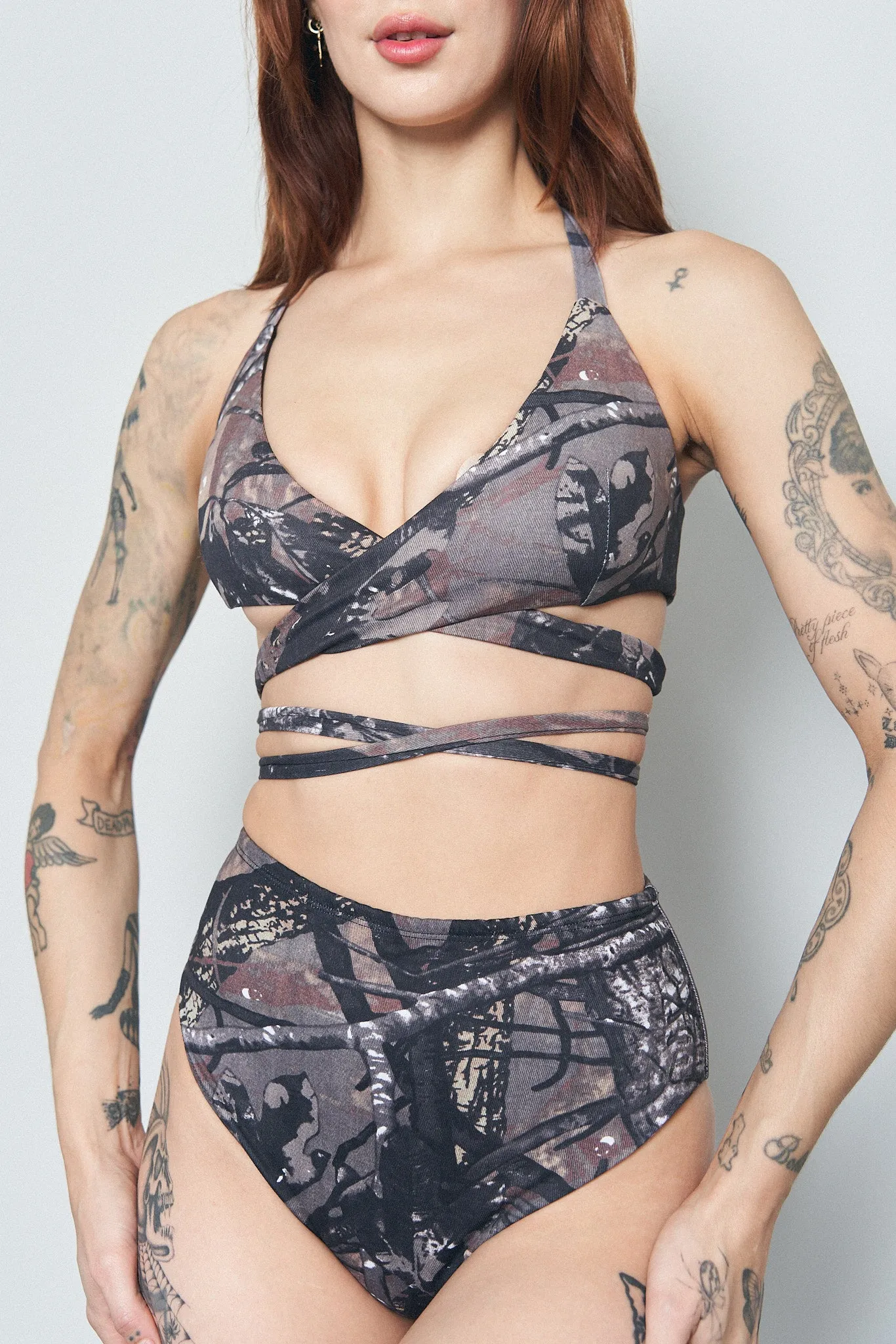 Forest Camo High Waist Bikini Bottom