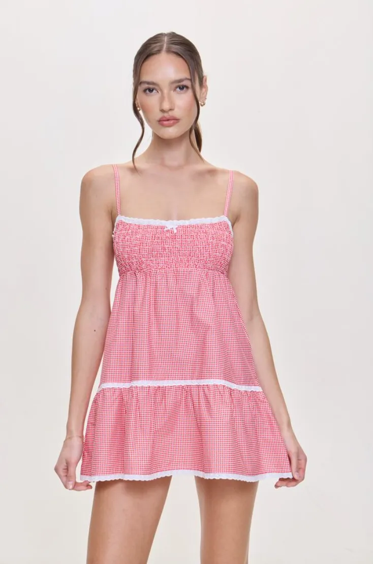 Frankies Bikinis | Baby Gingham Dress | Ladybug Gingham