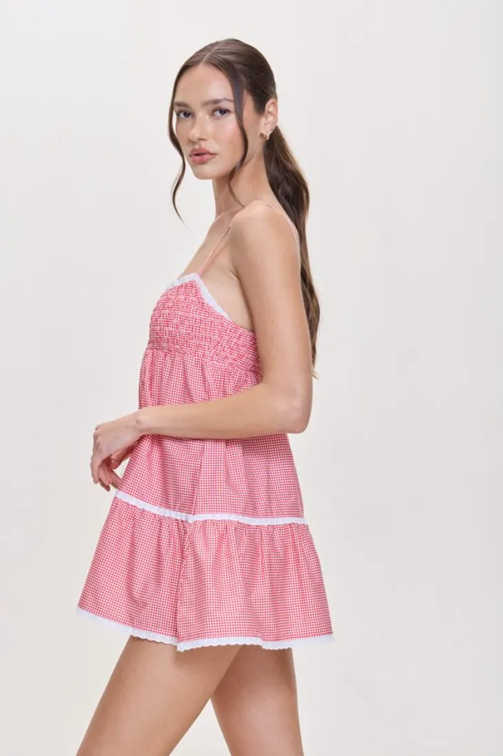 Frankies Bikinis | Baby Gingham Dress | Ladybug Gingham