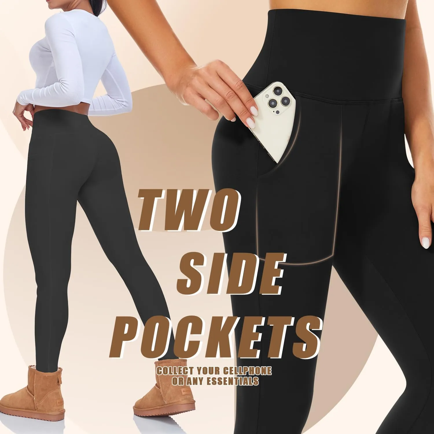 FULLSOFT 4 Pack Leggings with Pockets for Women,Soft High Waisted Tummy Control Workout Yoga Pants