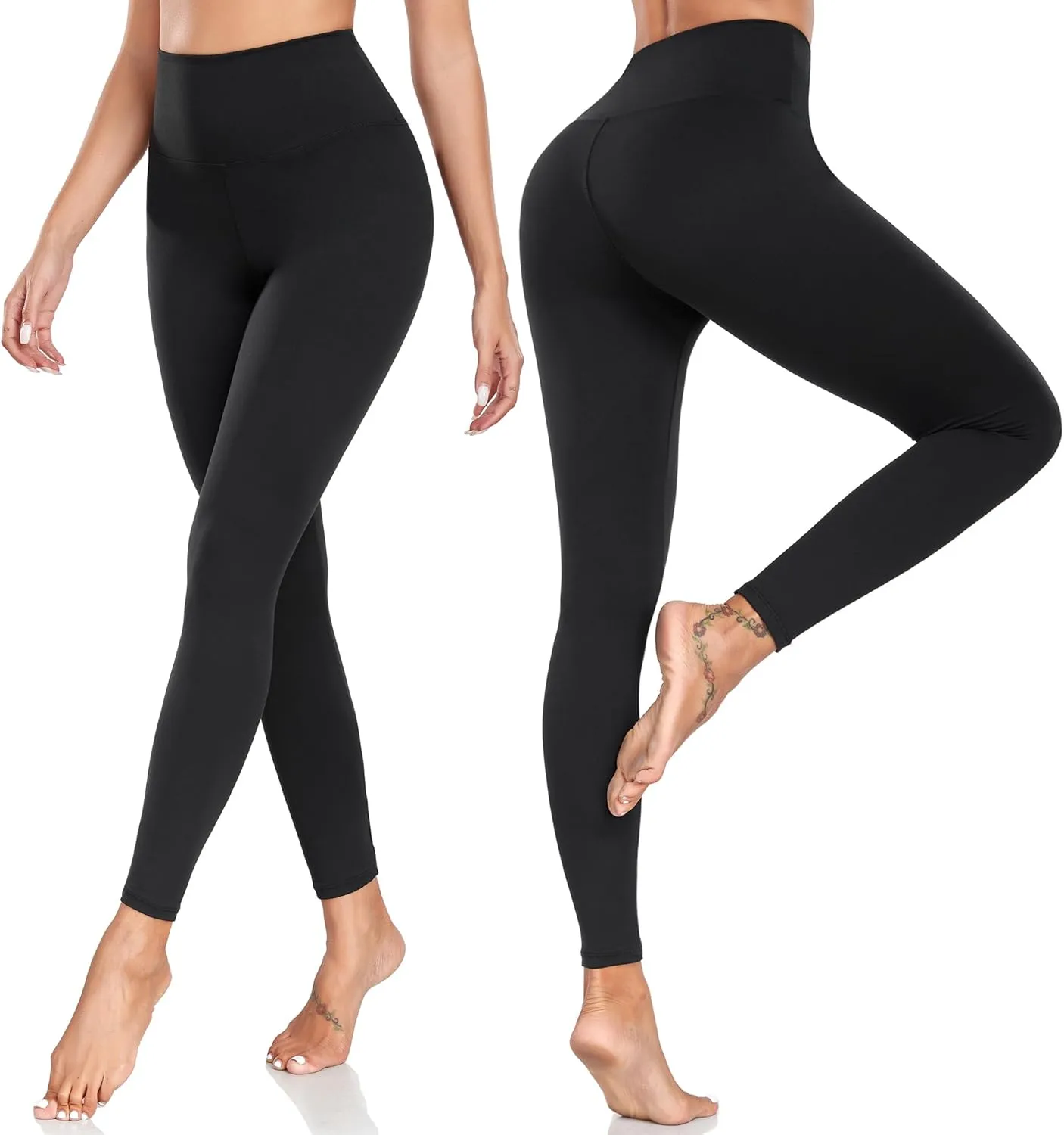 FULLSOFT Soft Leggings for Women - High Waisted Tummy Control No See Through Workout Yoga Pants