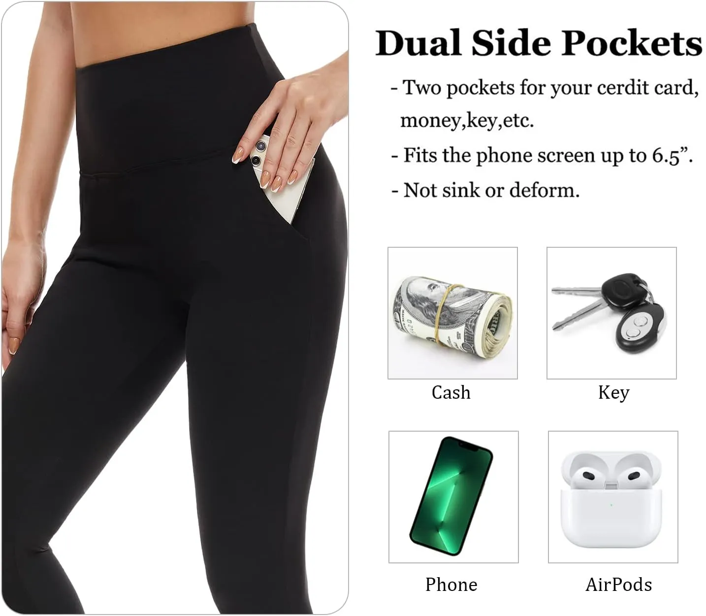 FULLSOFT Soft Leggings for Women - High Waisted Tummy Control No See Through Workout Yoga Pants