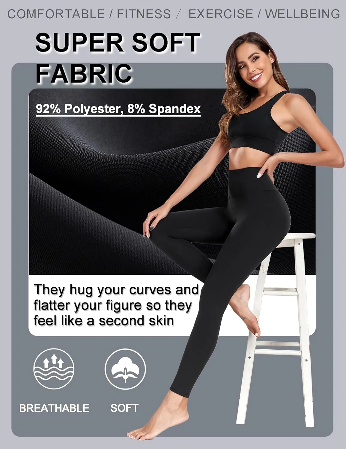FULLSOFT Soft Leggings for Women - High Waisted Tummy Control No See Through Workout Yoga Pants