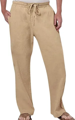 FZVYD Khaki Cargo Pants Mens Joggers Cargo Pants Fashion Casual Sweatpants Work Pants Drawstring Loose Trousers with Pockets