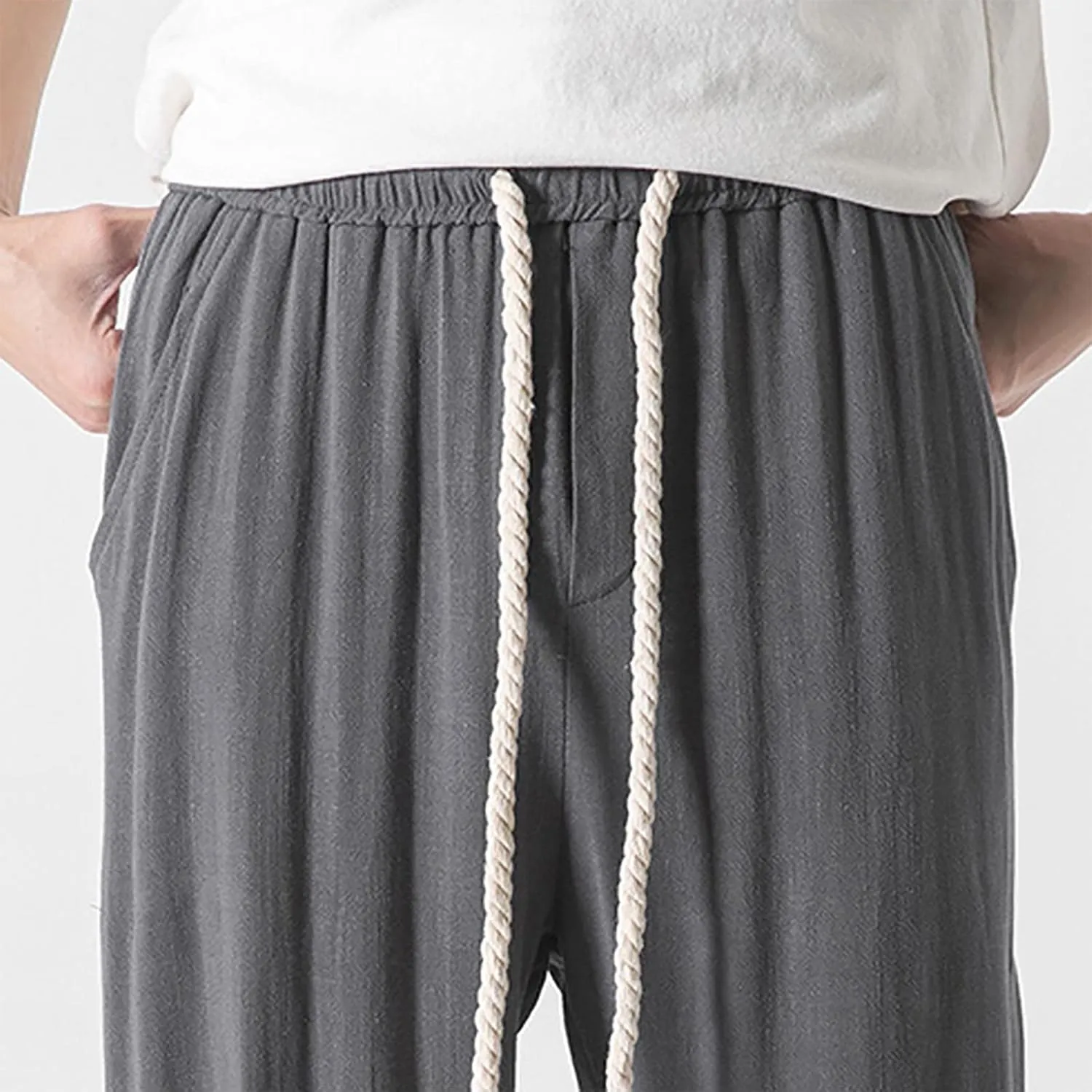 FZVYD Mens Brown Dress Pants Mens Joggers Cargo Pants Fashion Casual Sweatpants Work Pants Drawstring Loose Trousers Pockets