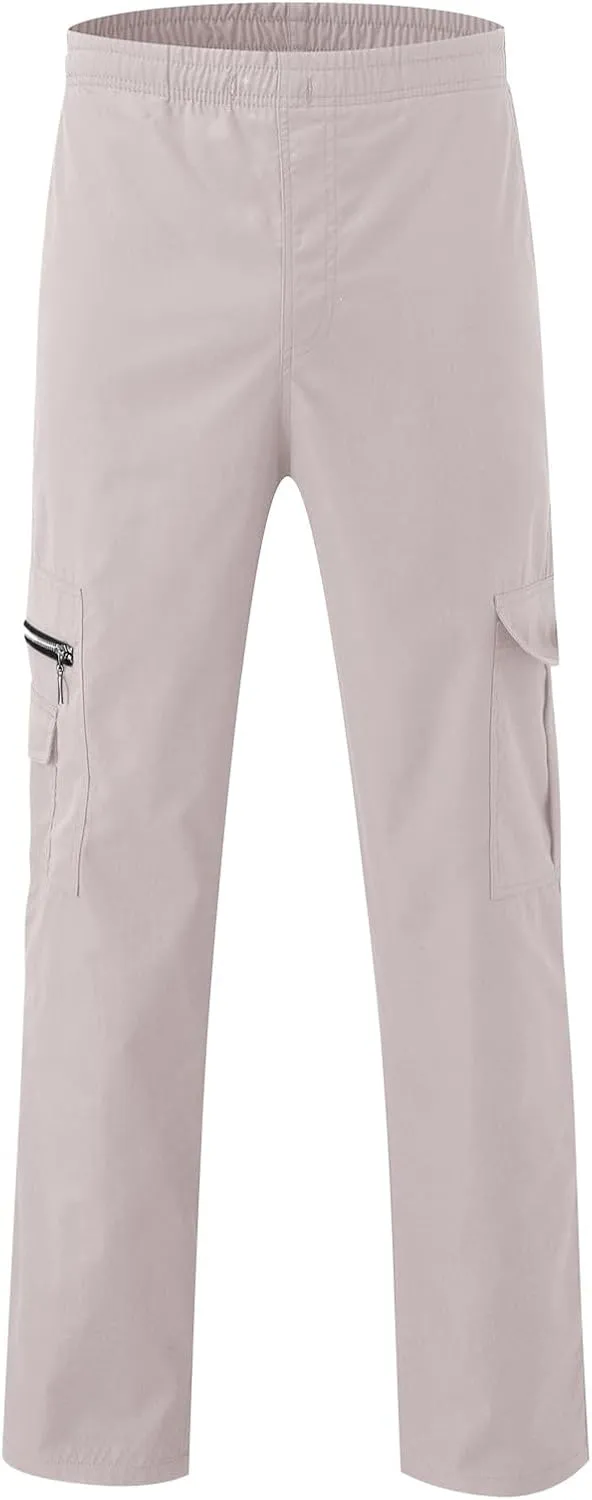 FZVYD Men's Cropped Pants Joggers Cargo Pants Fashion Casual Sweatpants Work Pants Drawstring Loose Trousers with Pockets