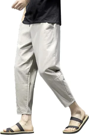 FZVYD Mens Dress Pants Slim Fit Stretch Joggers Cargo Pants Fashion Casual Sweatpants Work Pants Drawstring Loose Trousers
