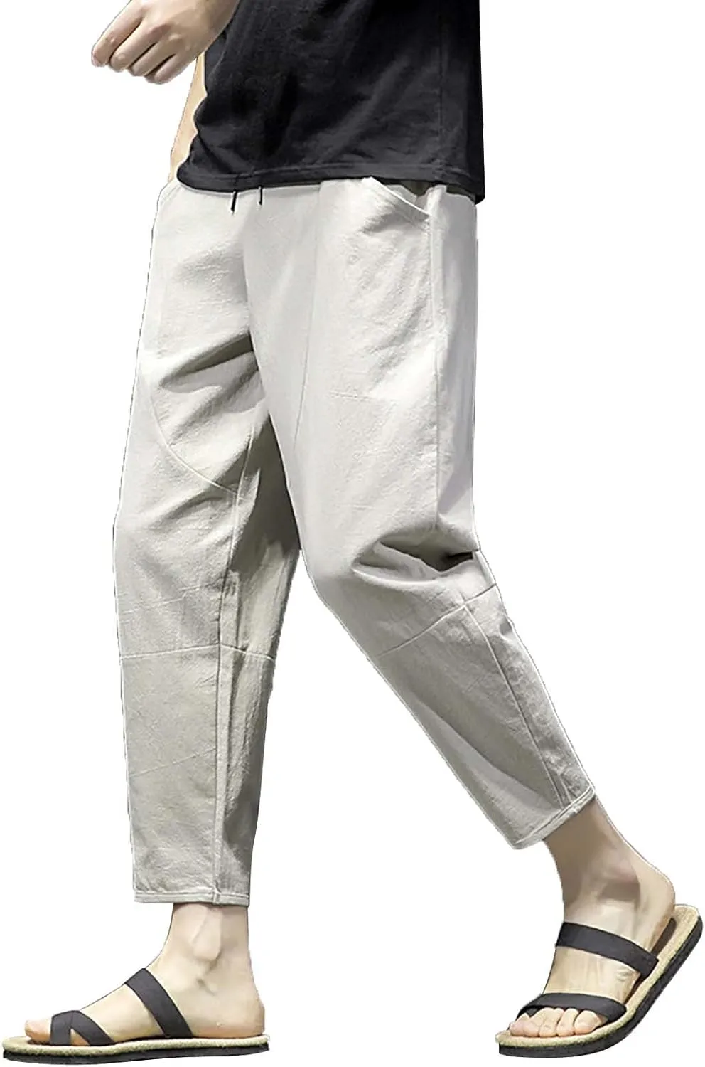 FZVYD Mens Dress Pants Slim Fit Stretch Joggers Cargo Pants Fashion Casual Sweatpants Work Pants Drawstring Loose Trousers