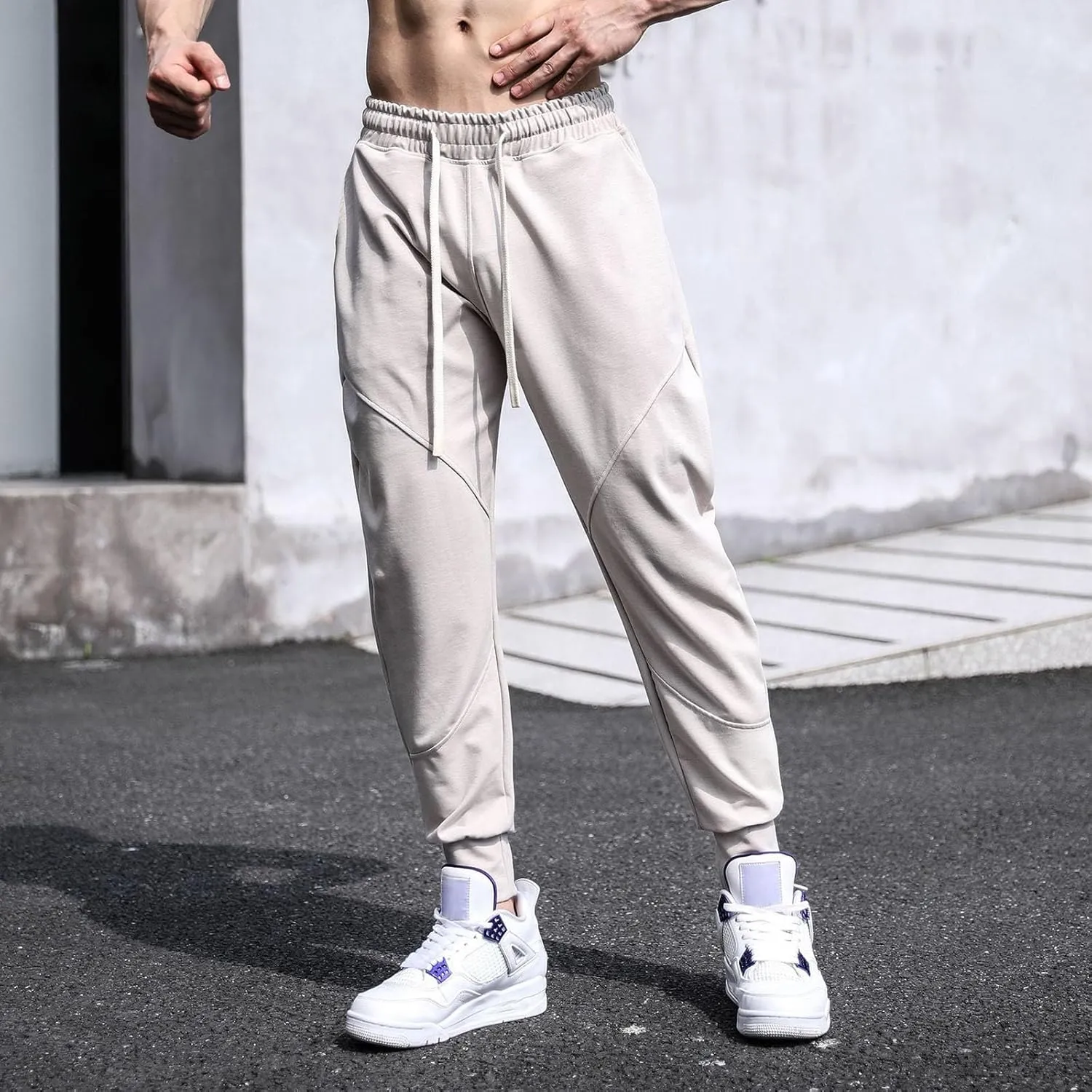 FZVYD Navy Pants Men Mens Joggers Cargo Pants Fashion Casual Sweatpants Work Pants Drawstring Loose Trousers with Pockets