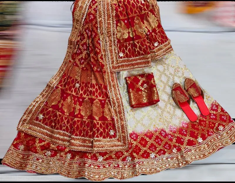 Gharchola bandhani gotapatti lehenga