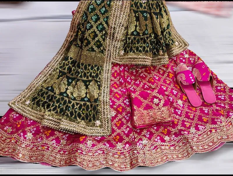 Gharchola bandhani gotapatti lehenga