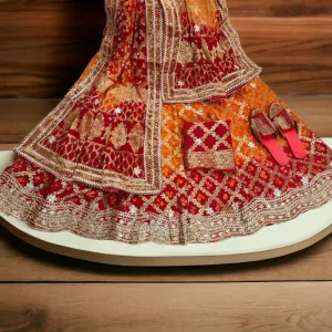 Gharchola bandhani gotapatti lehenga