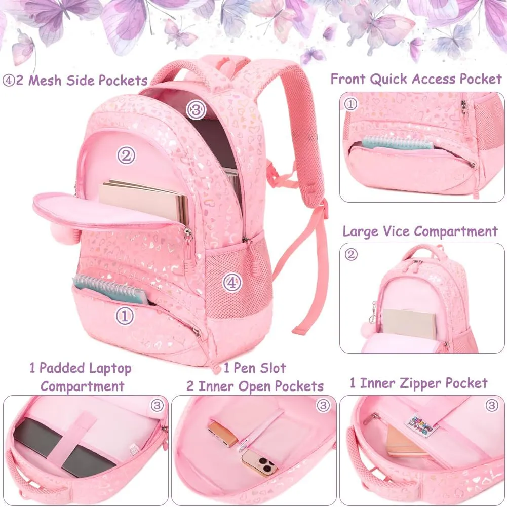 Girls Backpack for Elementary Kids School Bookbag Set Cute Unicorn Backpacks for Girls Water Resistant