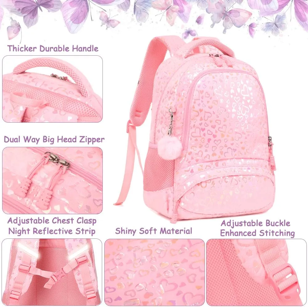 Girls Backpack for Elementary Kids School Bookbag Set Cute Unicorn Backpacks for Girls Water Resistant
