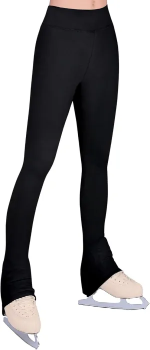 Girls Ice Skating Pants Black High Waist Leggings Soft Seamless Warm Bell Bottoms for Kids Teens Competition