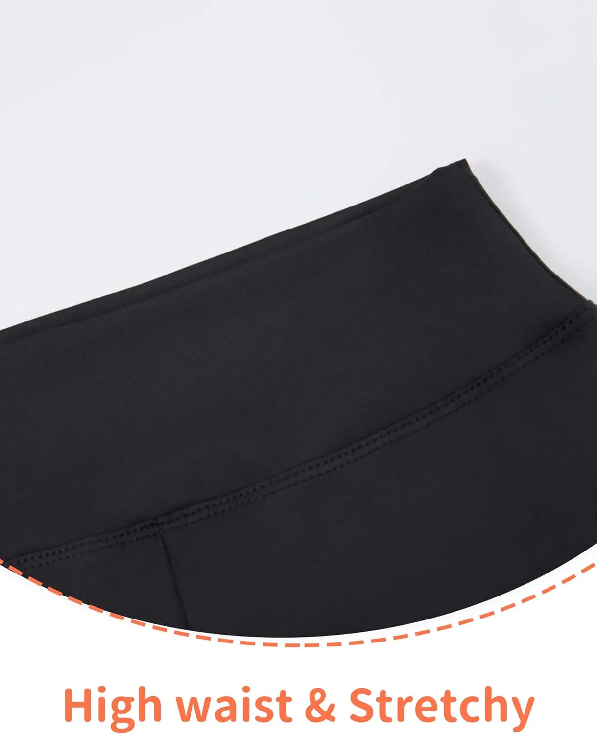 Girls Ice Skating Pants Black High Waist Leggings Soft Seamless Warm Bell Bottoms for Kids Teens Competition