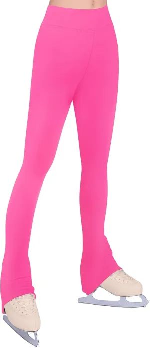 Girls Ice Skating Pants Black High Waist Leggings Soft Seamless Warm Bell Bottoms for Kids Teens Competition