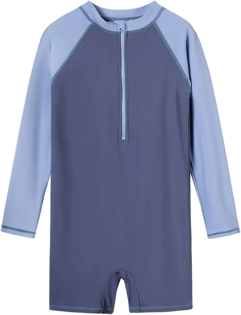 Girls Long Sleeve Rash Guard Swimsuits Zipper Bathing Suits