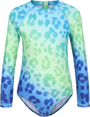 Girls One Piece Rash Guard Long Sleeve Swimsuits for Girls UPF 50  Sun Protection Bathing Suits 3-16 Years