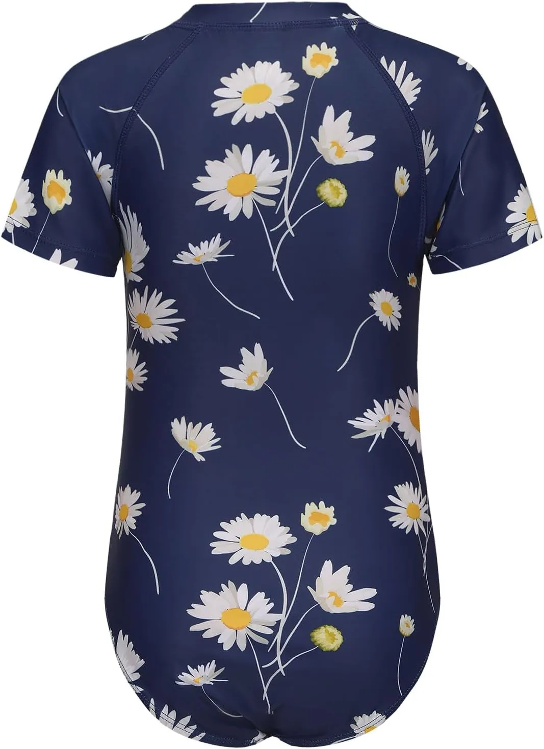 Girls One Piece Swimsuits Short Sleeve Rash Guard for Girl Hawaiian Bathing Suit with Sun Protection Beachwear