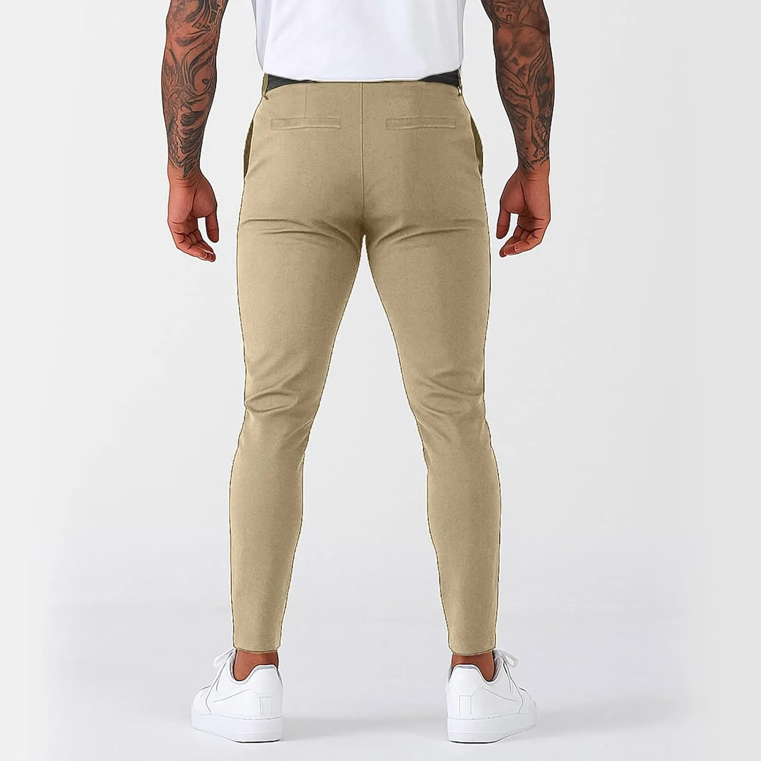 Golf Pants Men Stretch Relaxed Fit Elastic Waist Dress Pants Mencomfy Business Casual Chino Work Pants with Pockets