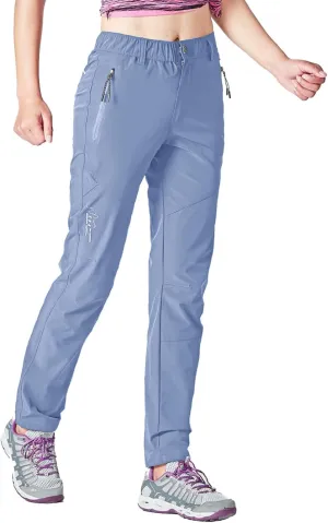 Gopune Women's Outdoor Hiking Pants Lightweight Quick Dry Water Resistant Mountain Trouser