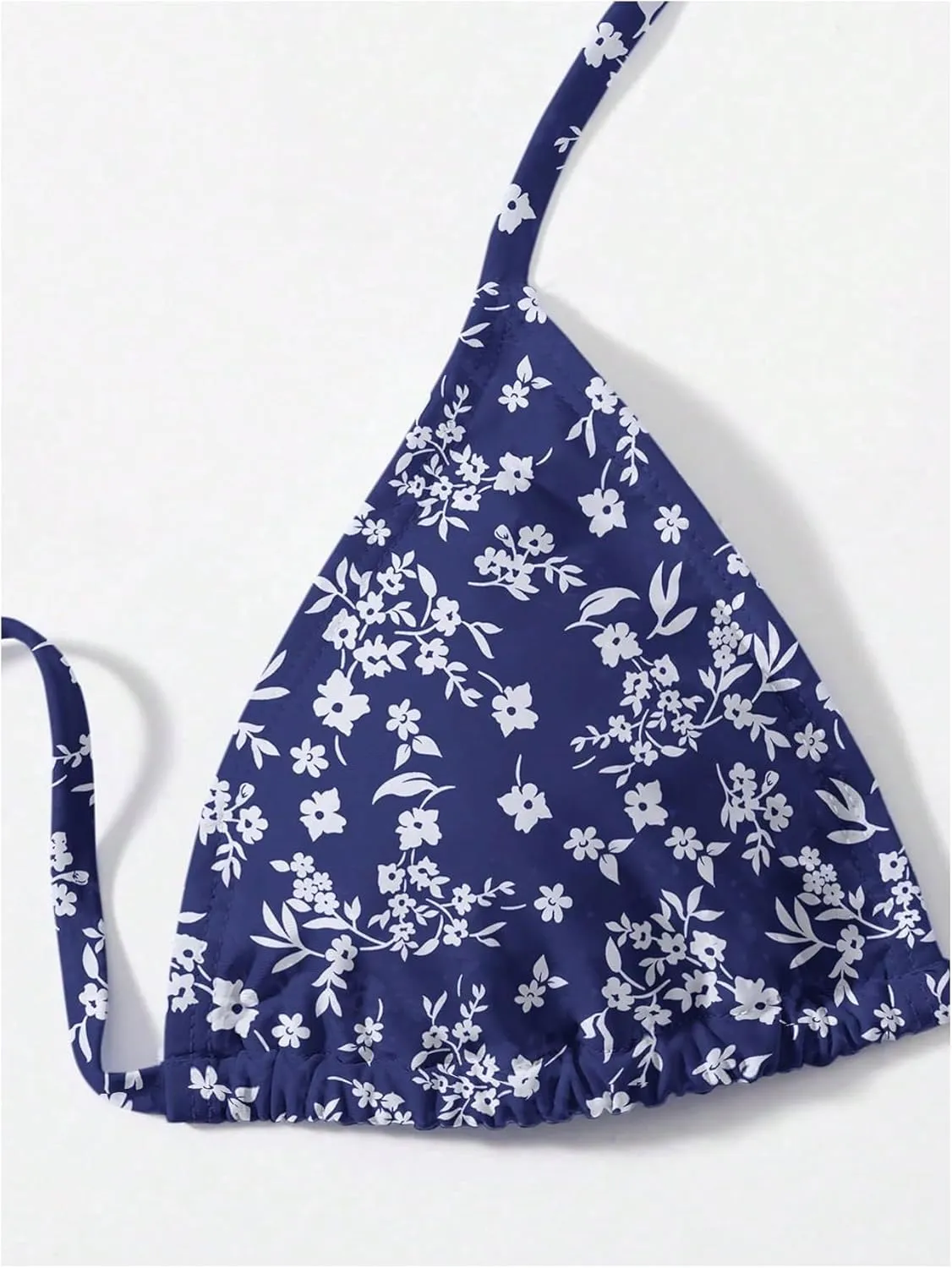 GORGLITTER Women's Floral Halter Bikini Sets High Cut Tie Side Thong Swimsuit Boho Bathing Suit