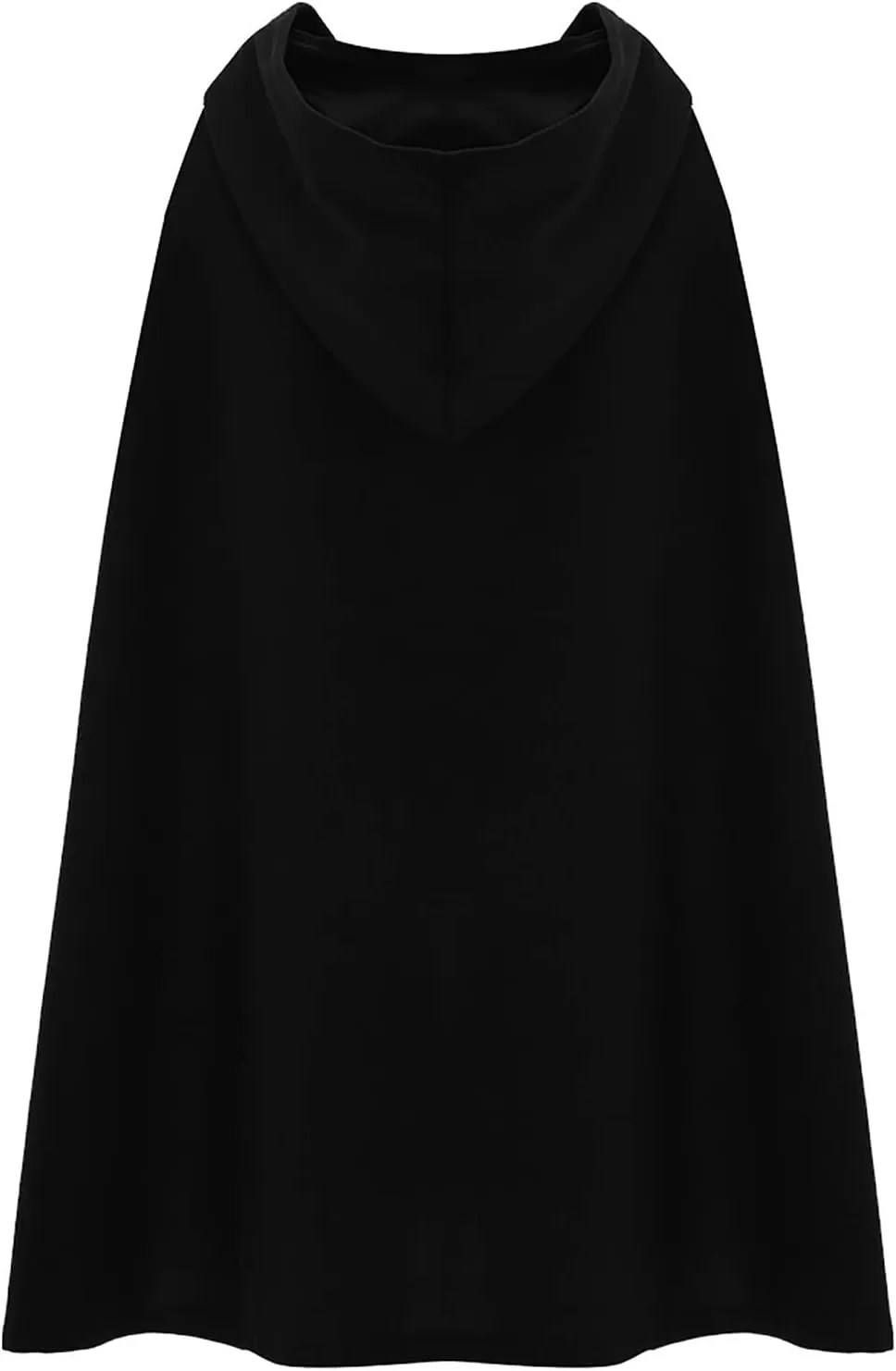 Gothic Hooded Cloak for Women Halloween Solid Open Front Pea Coat Cardigan Midi Batwing Poncho Cape Coat