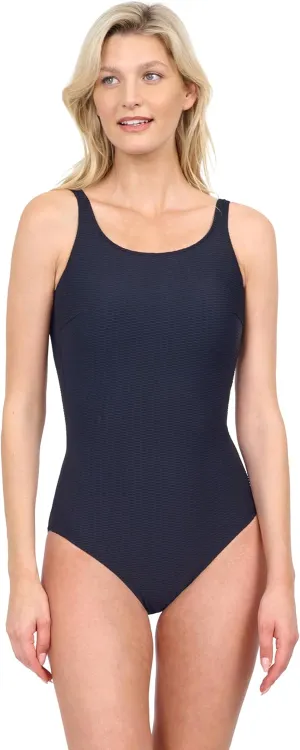 Gottex Harbourside Womens Textured High Neck Mastectomy One Piece Swimsuit with Removable Soft Cups Beachwear Essential