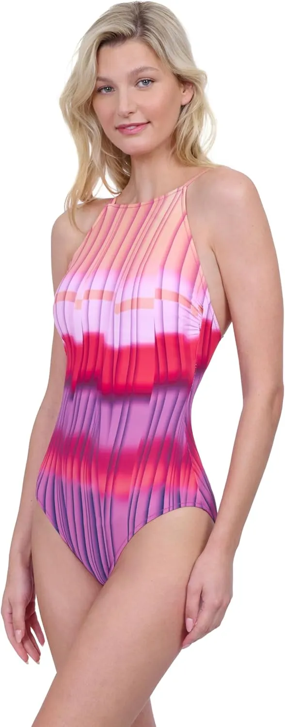 Gottex Women's Golden Hour High Neck One Piece Bathing Suit
