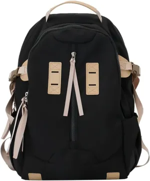 H HIKKER-LINK Water Resistant Laptop Backpack for Women Men Daypack Casual College Rucksack Black