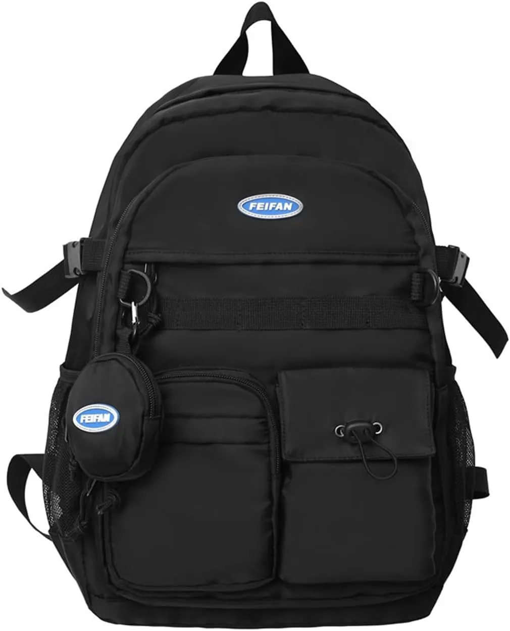 H HIKKER-LINK Water Resistant Laptop Backpack for Women Men Daypack Casual College Rucksack Black