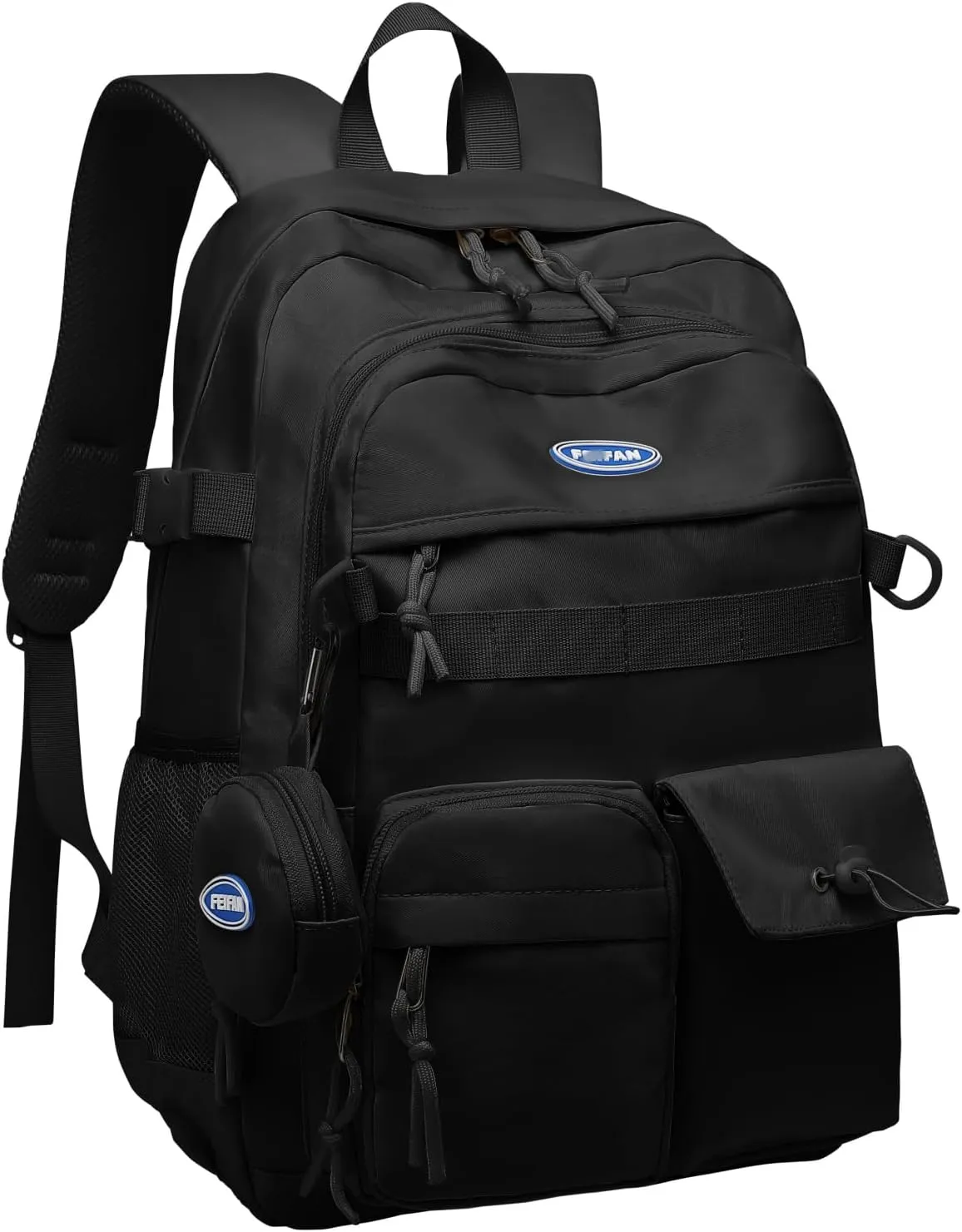 H HIKKER-LINK Water Resistant Laptop Backpack for Women Men Daypack Casual College Rucksack Black