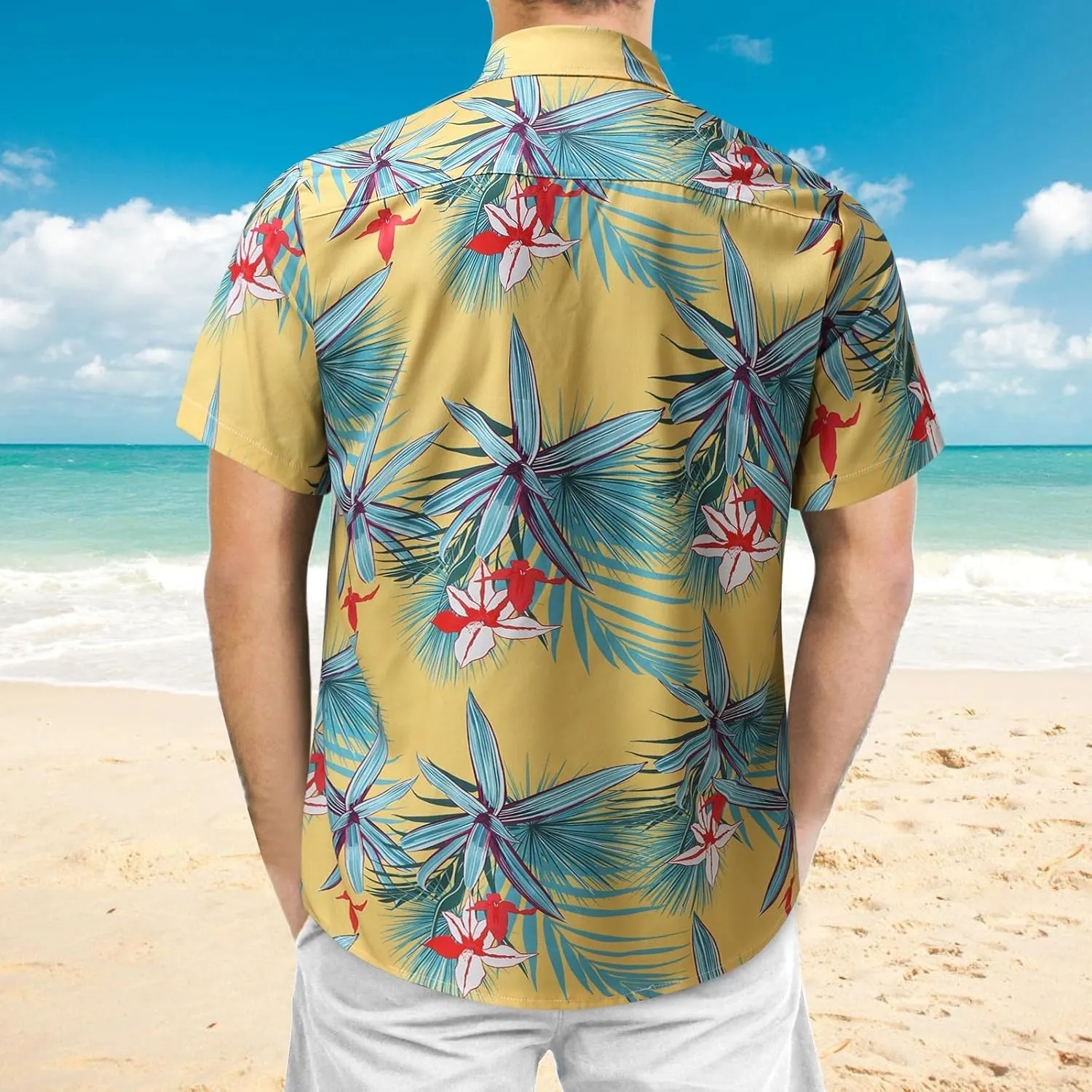 Hawaiian Shirt for Men Beach Tops Mens Shirts 2023 Casual Summer Short Sleeve Button Down Dress Shirts