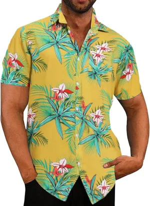 Hawaiian Shirt for Men Beach Tops Mens Shirts 2023 Casual Summer Short Sleeve Button Down Dress Shirts