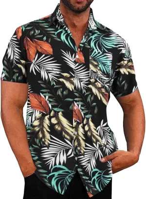 Hawaiian Shirt for Men Beach Tops Mens Shirts 2023 Casual Summer Short Sleeve Button Down Dress Shirts