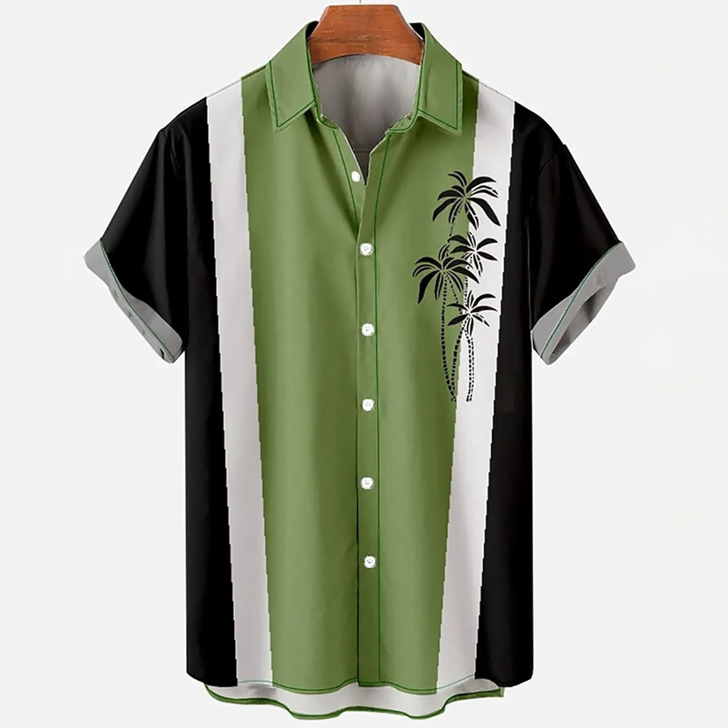 Hawaiian Shirt for Men, Breathable Hawaiian Short Sleeve Shirt Men's Casual Short Sleeve Shirts Corduroy Basic Cotton