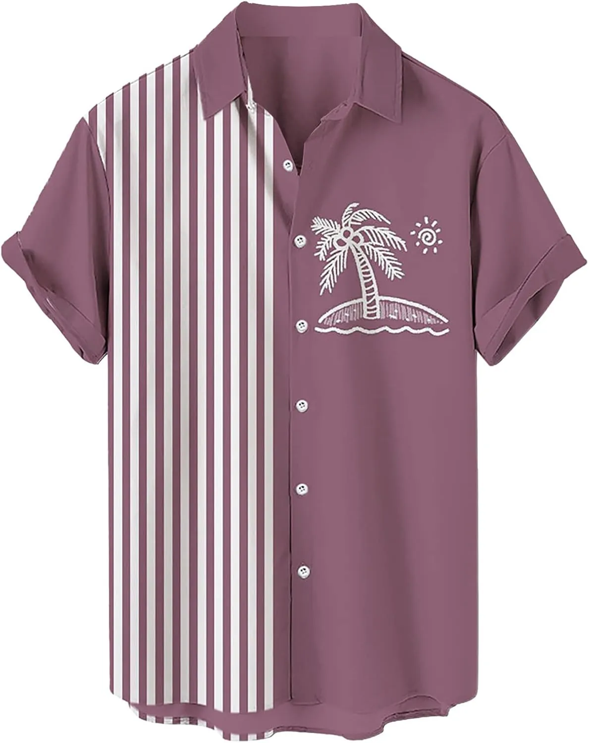 Hawaiian Shirt for Men, Breathable Hawaiian Short Sleeve Shirt Men's Casual Short Sleeve Shirts Corduroy Basic Cotton