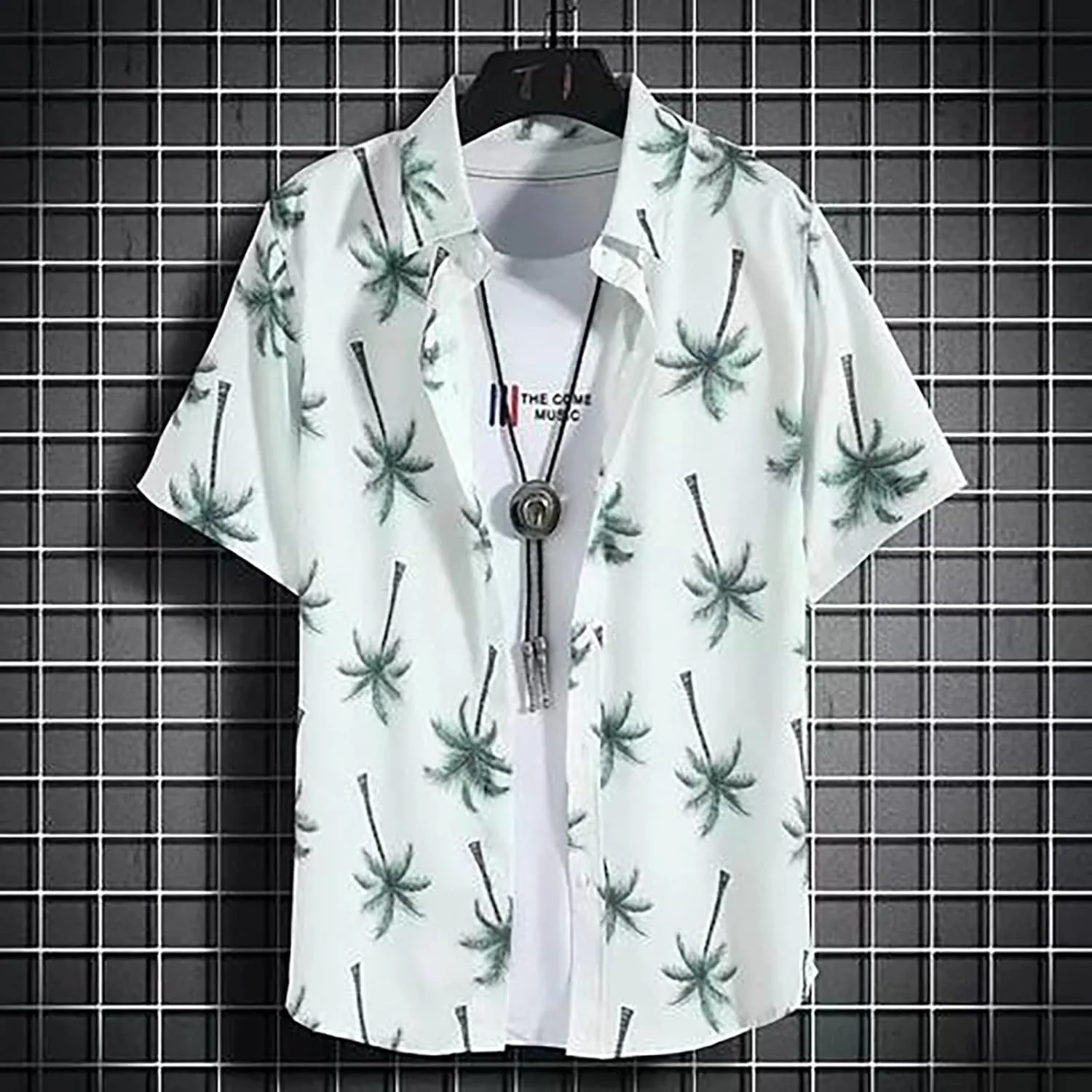 Hawaiian Shirt for Men, Casual Short Sleeve Button Down Beach Shirts Men's Cotton Button Down Short Sleeve Hawaiian