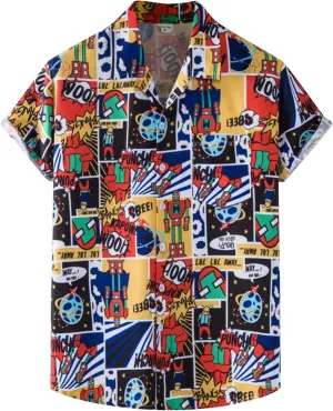 Hawaiian Shirt for Men Shirt Men's Hawaiian Short Sleeve Button Down Shirts Men's Vintage Bowling Shirts Men's Green
