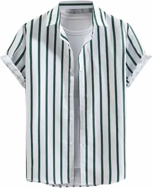 Hawaiian Shirt for Men Shirts Vintage Short Sleeve Button Down Summer Cuban Hawaiian Beach Shirts Mens