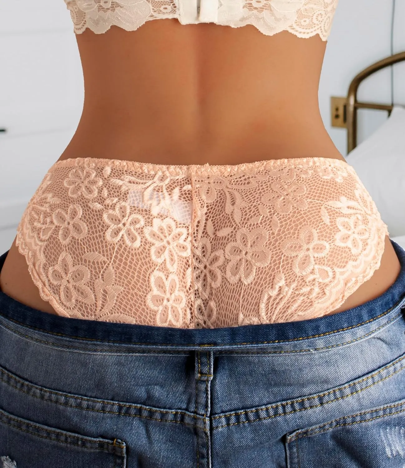 Hibluco Women Lace Underwear Sexy Breathable Hipster Stretch Panties Bikinis