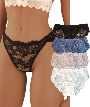 Hibluco Women Lace Underwear Sexy Breathable Hipster Stretch Panties Bikinis