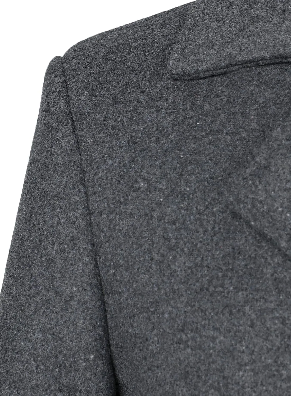 HOOD CREW Mens Classic Double Breasted Wool Blend Pea Coat Notched Lapel Trench Coat Casual Overcoat