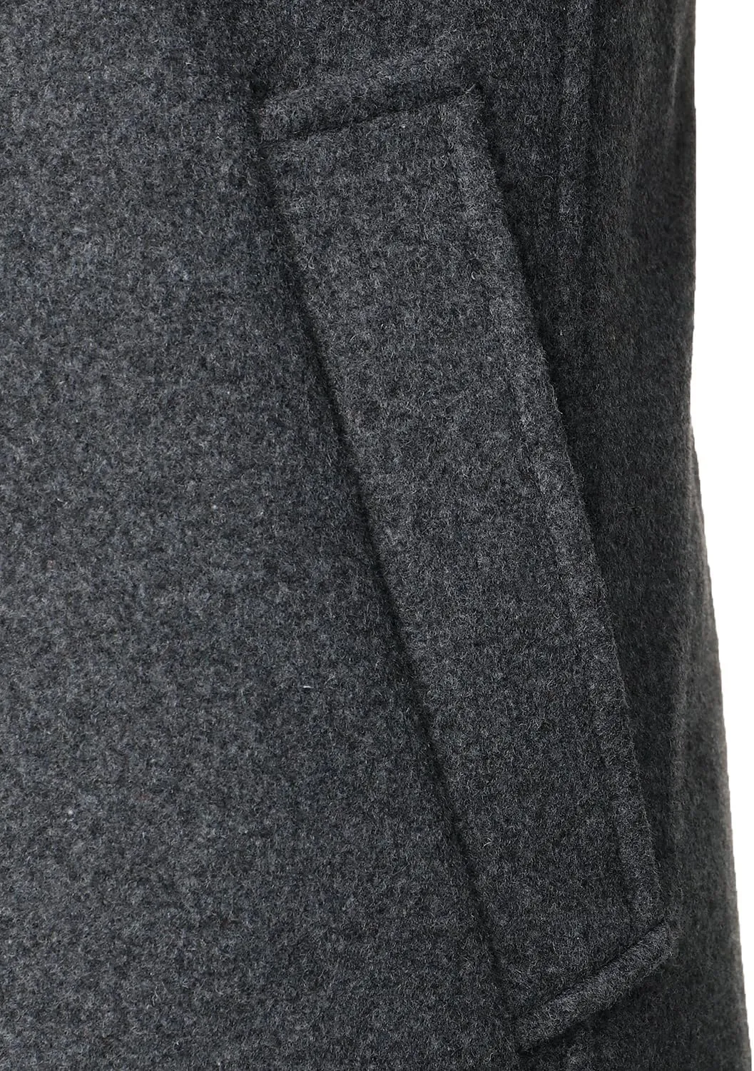 HOOD CREW Mens Classic Double Breasted Wool Blend Pea Coat Notched Lapel Trench Coat Casual Overcoat