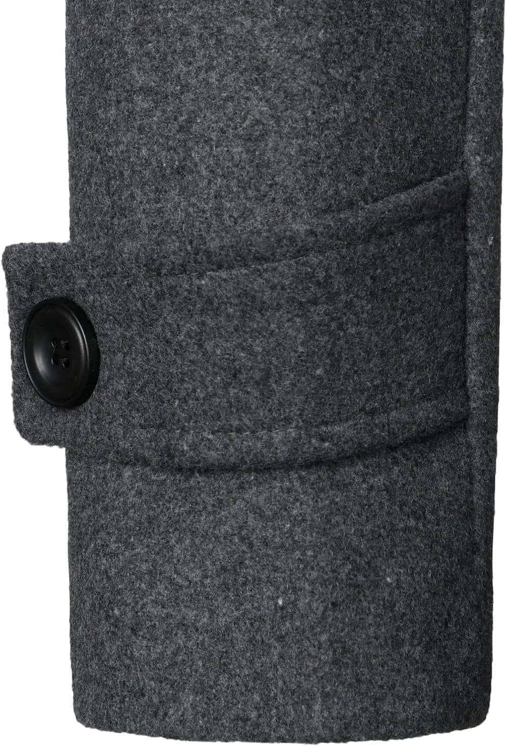 HOOD CREW Mens Classic Double Breasted Wool Blend Pea Coat Notched Lapel Trench Coat Casual Overcoat
