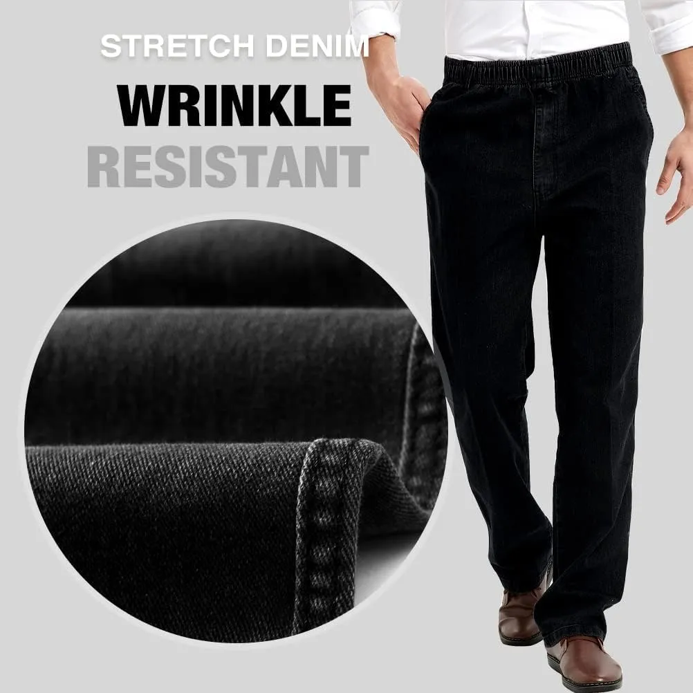 IDEALSANXUN Men??s Elastic Waist Jeans