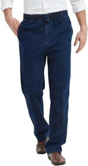 IDEALSANXUN Men??s Elastic Waist Jeans