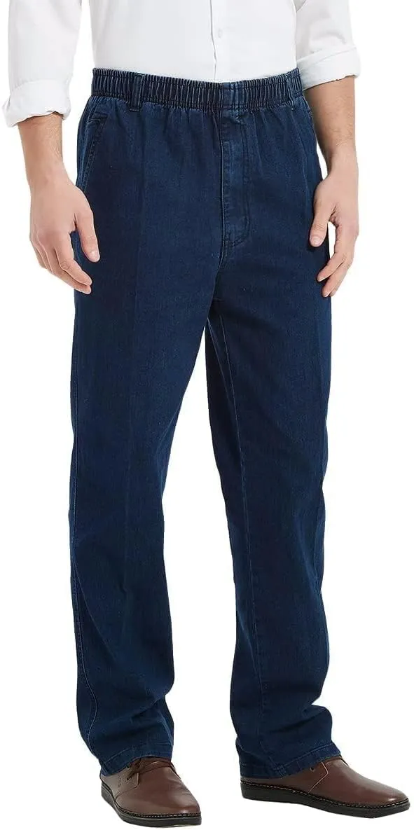 IDEALSANXUN Men??s Elastic Waist Jeans